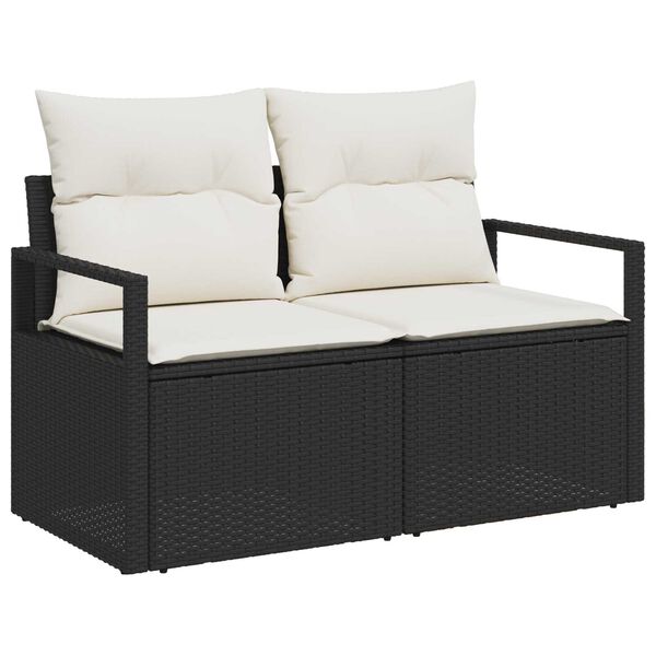 vidaXL Sofa Set 7 pcs Schwarz Poly-Rattan