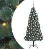 vidaXL K&uuml;nstlicher vorbeleuchteter Weihnachtsbaum mit Kugelset Gr&uuml;n