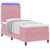vidaXL LED Boxspringbett mit Matratze Rosa 100 x 200 cm Stoff