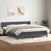 vidaXL Boxspringbett mit Matratze Dunkelgrau 180x220 cm Samt