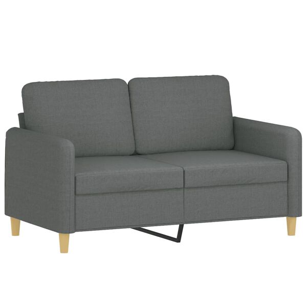 vidaXL 2-Sitzer-Sofa mit Zierkissen Dunkelgrau 120 cm Stoff