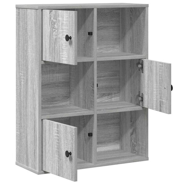 vidaXL B&uuml;cherregal Grau Sonoma 60x24x76,5 cm Holzwerkstoff