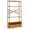 vidaXL 5-stufiges B&uuml;cherregal Natur 100 x 30 x 180 cm