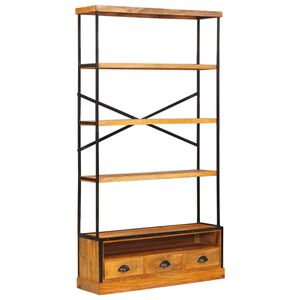 vidaXL 5-stufiges B&uuml;cherregal Natur 100 x 30 x 180 cm