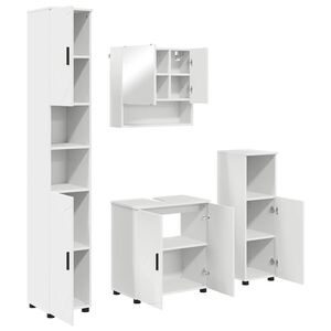 vidaXL Badezimmerm&ouml;bel-Set 4 stk. Wei&szlig; 61 x 35 x 64 cm
