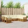 vidaXL Ecksofa Set mit Kissen 9 pcs Natur und Creme Massivholz Akazie