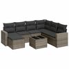 vidaXL 8-tlg. Garten-Sofagarnitur mit Kissen Grau Poly Rattan