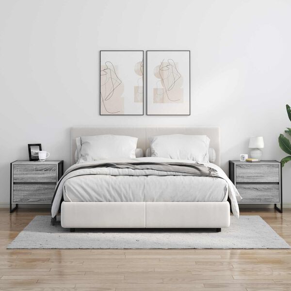 vidaXL Nachttisch Graues Sonoma 50 x 39,5 x 50 cm Holzwerkstoff