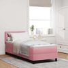 vidaXL LED Boxspringbett mit Matratze mit LED Rosa 80 x 200 cm Samt
