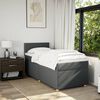 vidaXL Boxspringbett mit Matratze Dunkelgrau 90x200 cm Stoff