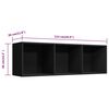 vidaXL Bücherregal/TV-Schrank Schwarz 36x30x114 cm Holzwerkstoff