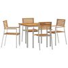 vidaXL Garten Essgruppe 5 pcs Massives Teakholz und Edelstahl