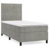 vidaXL Boxspringbett mit Matratze Hellgrau 90x200 cm Samt