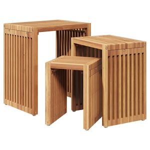 vidaXL Garten-Beistelltisch 3 stk. Braun 33 x 44,5 x 51 cm
