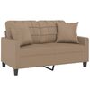 vidaXL 2-Sitzer-Sofa mit Zierkissen Cappuccino-Braun 120 cm Kunstleder