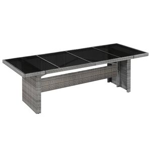 vidaXL Gartentisch 240x90x74 cm Poly Rattan und Glas