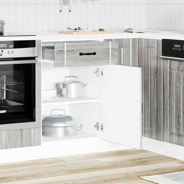 vidaXL K&uuml;chen-Unterschrank Lucca Grau Sonoma Holzwerkstoff
