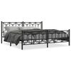 vidaXL Bettgestell mit Kopf- und Fu&szlig;teil Metall Schwarz 193x203 cm