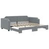 vidaXL Tagesbett Ausziehbar Hellgrau 90x190 cm Stoff