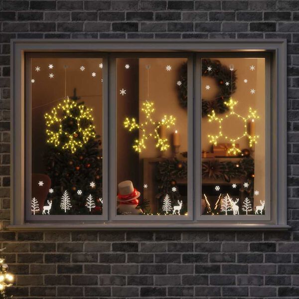 vidaXL Weihnachts-Schneeflocke mit 252 LEDs Warmes Wei&szlig; 45 x 38 cm PVC