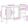 vidaXL Sideboard OLDEN Grau und Braun 114x43x73,5 cm Massivholz Kiefer