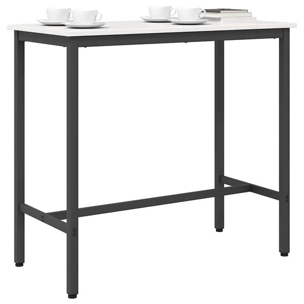 vidaXL Tisch Wei&szlig; 100 x 50 x 91 cm Ingenieure Holz und Stahl