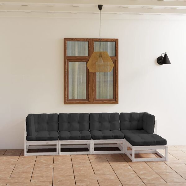 vidaXL 5-tlg. Garten-Lounge-Set mit Kissen Kiefer Massivholz