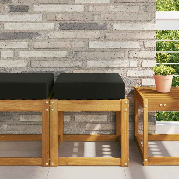 vidaXL Sitzkissen f&uuml;r Outdoor Schwarz 40 x 40 x 8 cm 100 % Polyester