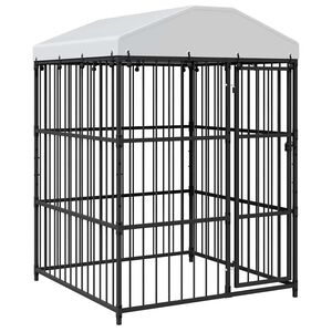 vidaXL Outdoor-Hundezwinger mit &Uuml;berdachung 150 x 150 x 200 cm