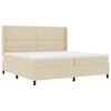 vidaXL Boxspringbett mit Matratze Creme 200 x 200 cm Stoff