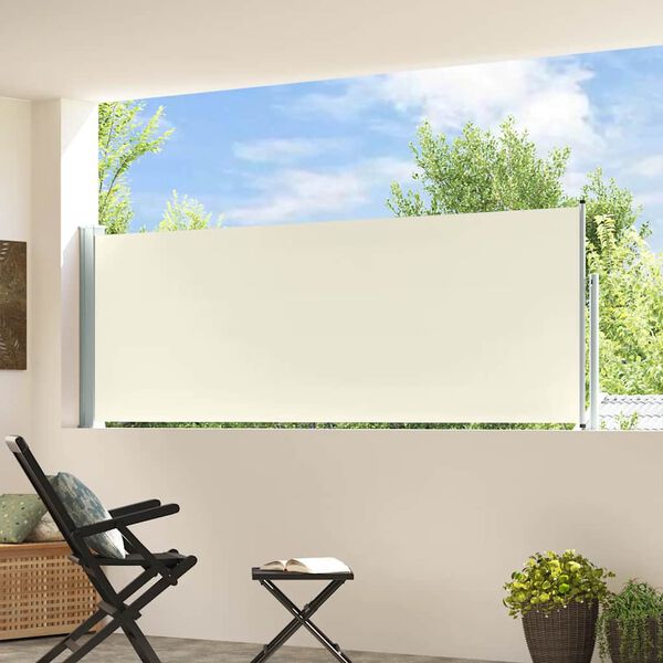 vidaXL Ausziehbare Seitenmarkise 100x300 cm Creme