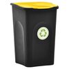 vidaXL M&uuml;lleimer mit Klappdeckel 50L Schwarz und Gelb
