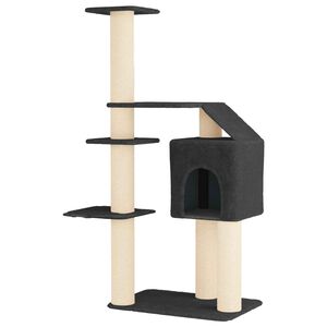 vidaXL Katzennbaum mit Sisal-Kratzs&auml;ulen Dunkelgrau 183 cm
