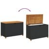 vidaXL Gartentruhe Schwarz 110x55x63 cm Poly Rattan Akazienholz