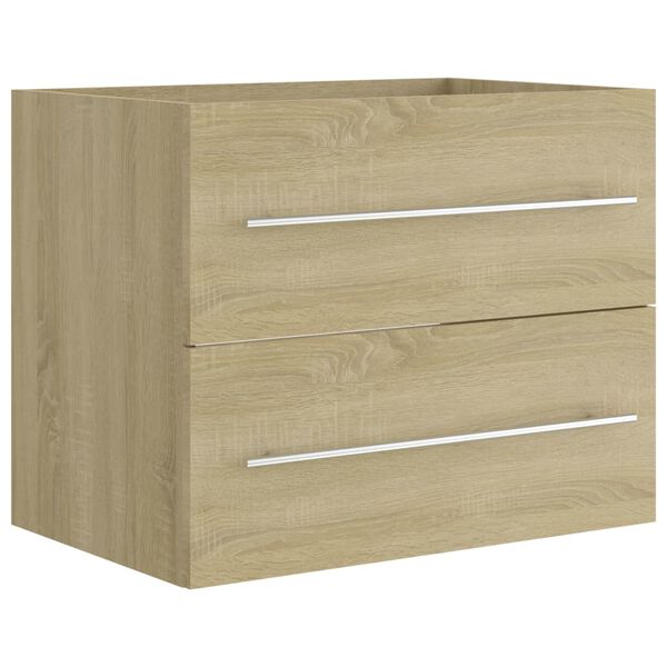 vidaXL Waschbeckenunterschrank Sonoma-Eiche 60x38,5x48cm Holzwerkstoff