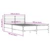 vidaXL Bettgestell Grau Sonoma 135x190 cm Holzwerkstoff und Metall