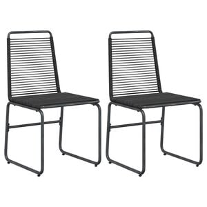 vidaXL Gartenst&uuml;hle 2 stk. Schwarz Rattan