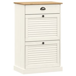 vidaXL Schuhschrank VIGO 60x35x96 cm Wei&szlig; Massivholz Kiefer