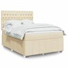 vidaXL Boxspringbett mit Matratze Creme 140x190 cm Stoff