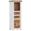 vidaXL Highboard Braun & Wei&szlig; 40x30x110 cm Massivholz Mango und Akazie