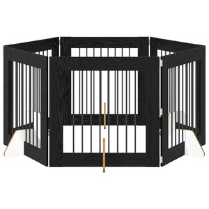 vidaXL Hundetor mit St&auml;ndern 6 pcs Schwarze Eiche 80 x 80 cm