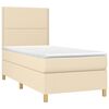 vidaXL Boxspringbett mit Matratze Creme 90x190 cm Stoff