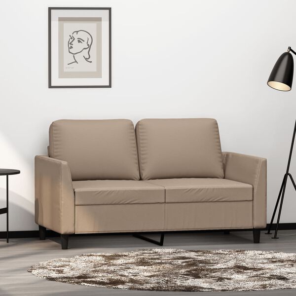 vidaXL 2-Sitzer-Sofa Cappuccino-Braun 120 cm Kunstleder