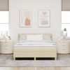 vidaXL Boxspringbett mit Matratze Creme 140 x 200 cm Stoff