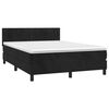vidaXL Boxspringbett mit Matratze & LED Schwarz 140x190 cm Samt