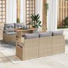 vidaXL Garten-Sofa-Set mit Kissen 6 pcs Beige und Hellgrau