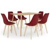vidaXL 7-tlg. Essgruppe Weinrot