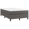vidaXL Boxspringbett mit Matratze Grau 120x200 cm Kunstleder