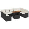 vidaXL Garten-Sofa-Set mit Speicher 10 pcs Schwarz Poly Rattan