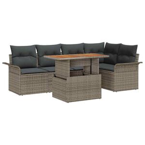 vidaXL Garten-Sofa-Set mit Kissen 6 pcs Grau